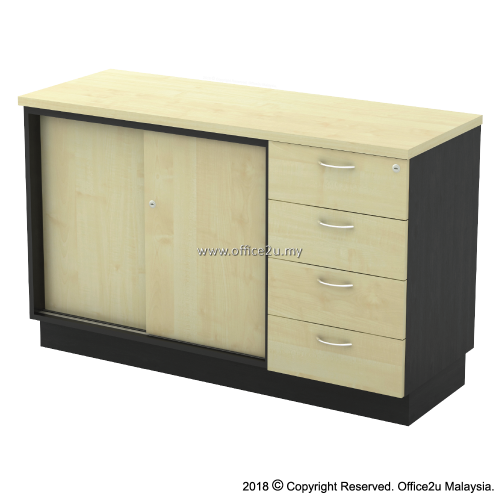T Ysp7124 Combination Low Cabinet Sliding Door Fixed Pedestal 4d