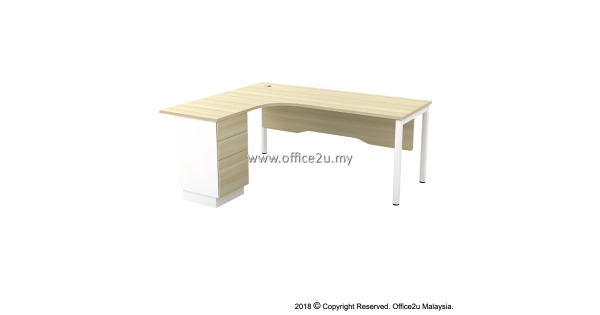 SWL-3D SKYWALK SERIES COMPACT L-SHAPE TABLE SET WITH WOODEN MODESTY ...
